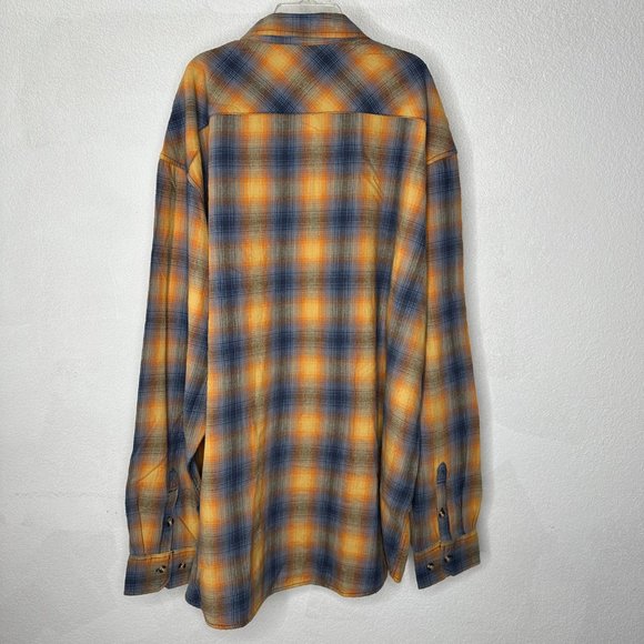 Noble Outfitters Orange Blue Long Sleeve Flannel Mens Size 3XLT - Picture 5 of 6